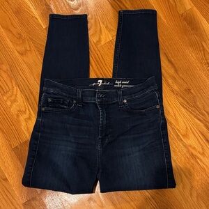 7 For All Mankind Dark Indigo High Rise Women's Jeans